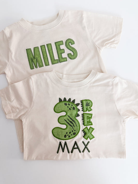 3 Rex Appliqué Birthday Shirt