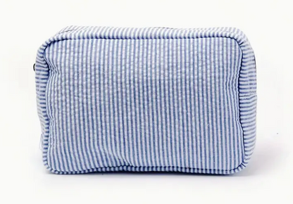 Seersucker Zipper Cosmetic Bag